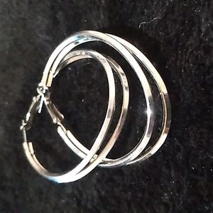 Silver toned hoops